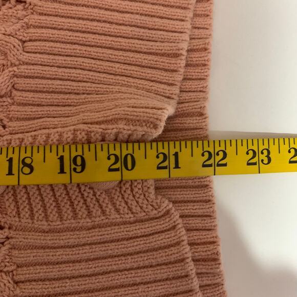 RACHEL ZOE Cardigan Sweater V-Neck Knit Crocheted 3 Button Pale Pink Ribbed Cuff - Picture 12 of 12